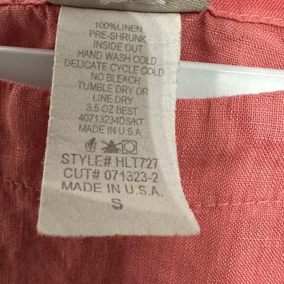 Match Point Boxy Crop Linen Top Coral Minimalist Quiet Luxury Women’s Small - Picture 5 of 8